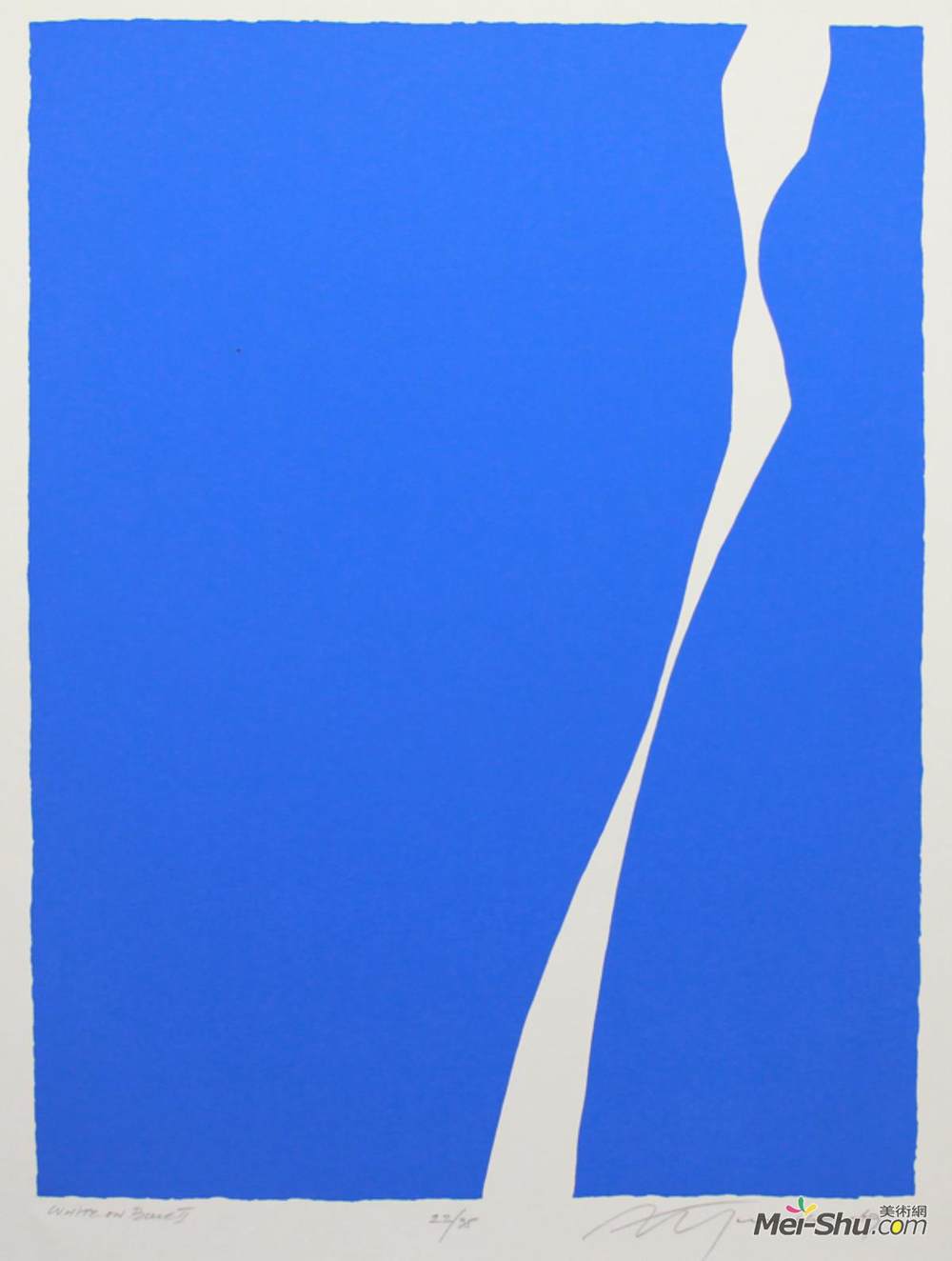 阿贾云克斯(Adja Yunkers)高清作品《White On Blue II》