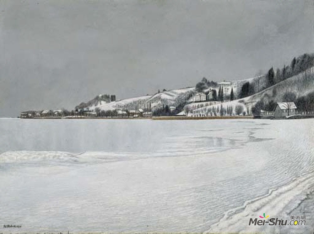 阿道夫迪特里希(Adolf Dietrich)高清作品《Graue Winterlandschaft bei Mannenbach》