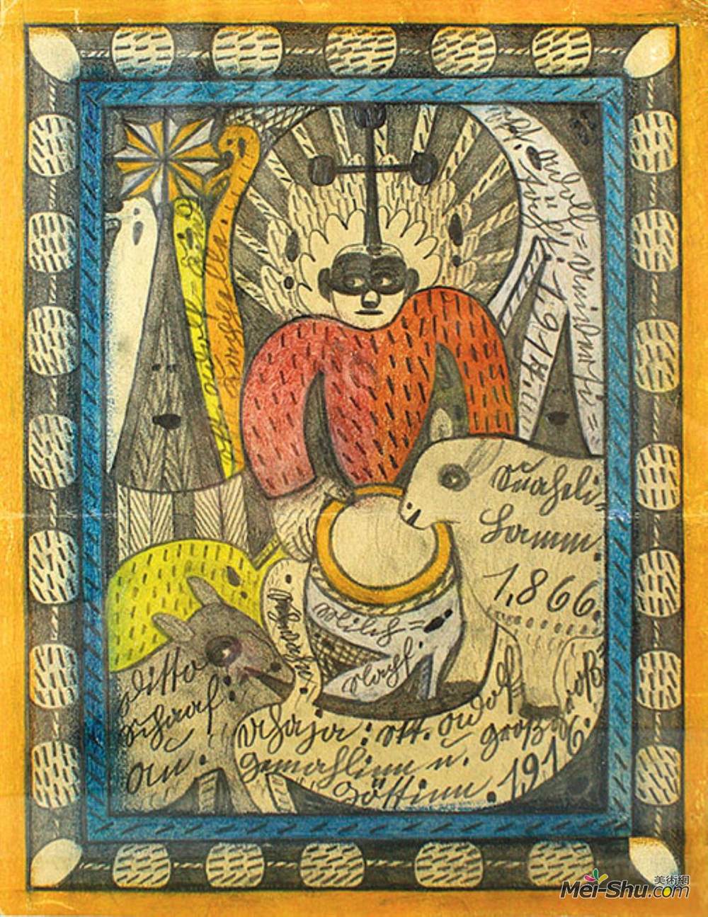阿道夫·禾尔菲(Adolf Wölfli)高清作品《无题》