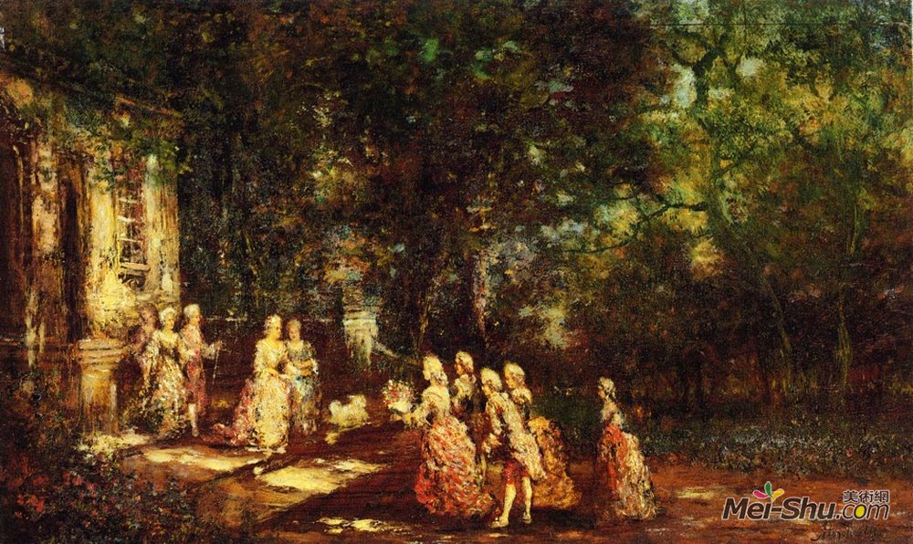 阿道夫·约瑟夫·托马斯(Adolphe Joseph Thomas Monticelli)高清作品《拜访公主》