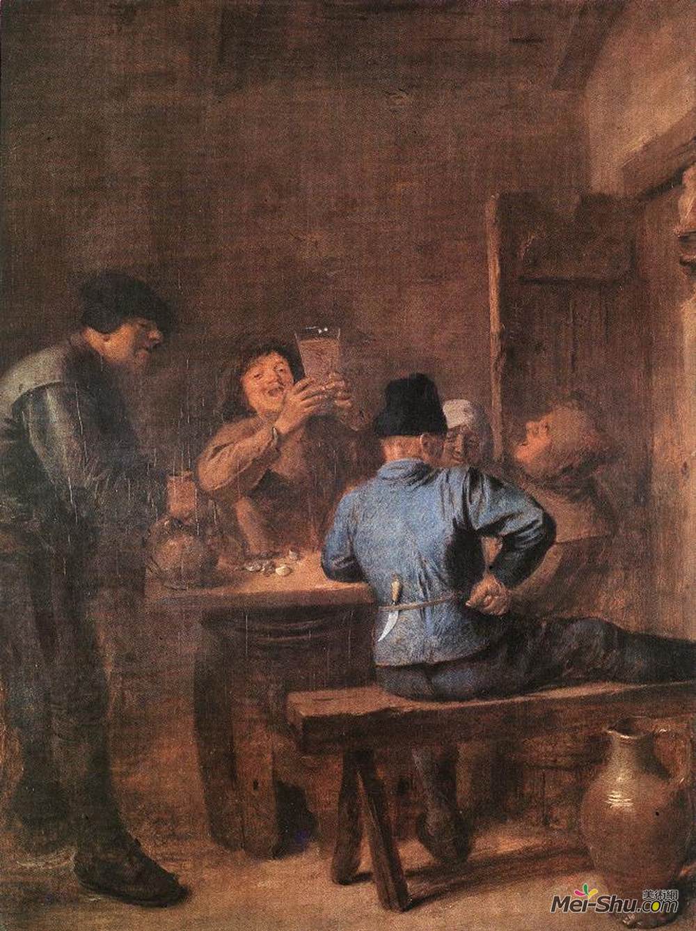 阿德里安·布鲁维尔(Adriaen Brouwer)高清作品《在酒馆里》