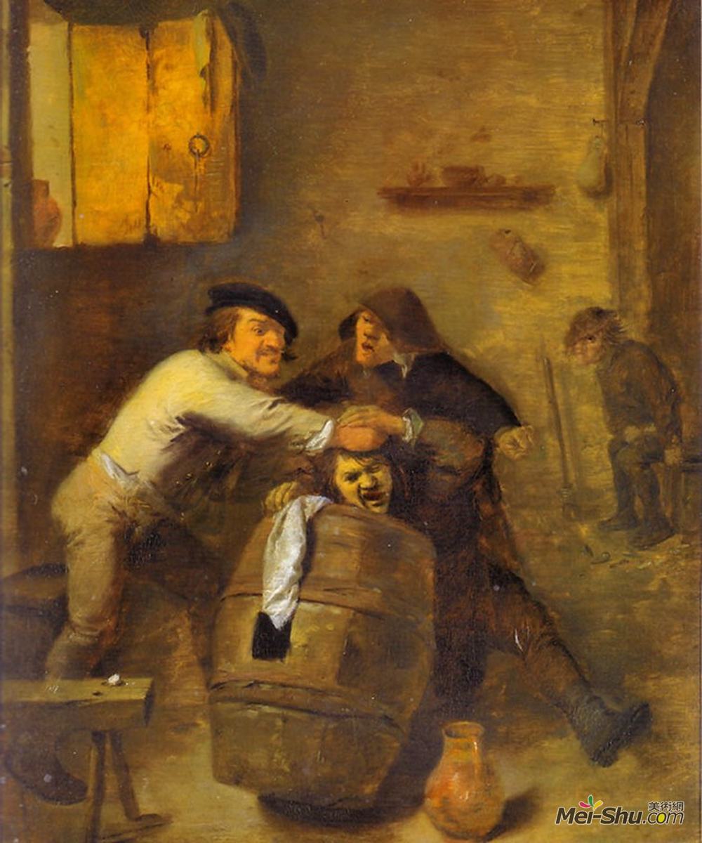 阿德里安·布鲁维尔(Adriaen Brouwer)高清作品《农民在内地吵架》