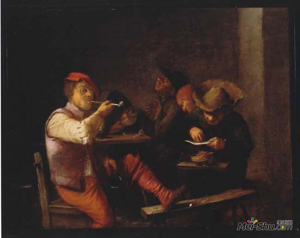 阿德里安·布鲁维尔(Adriaen Brouwer)高清作品《客栈吸烟者》