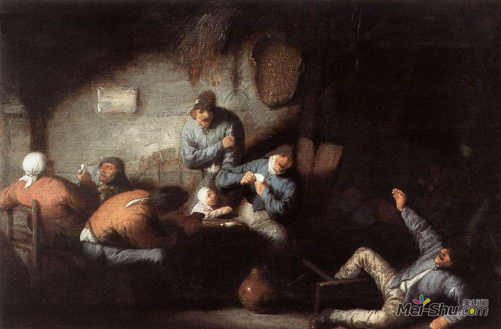 阿德里安·范·奥斯塔德(Adriaen van Ostade)高清作品《客栈场景》