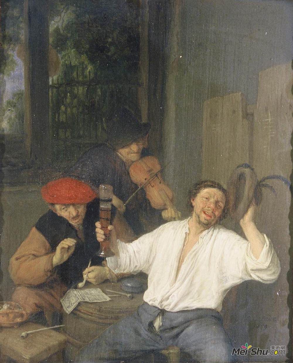阿德里安·范·奥斯塔德(Adriaen van Ostade)高清作品《快乐的饮酒者》