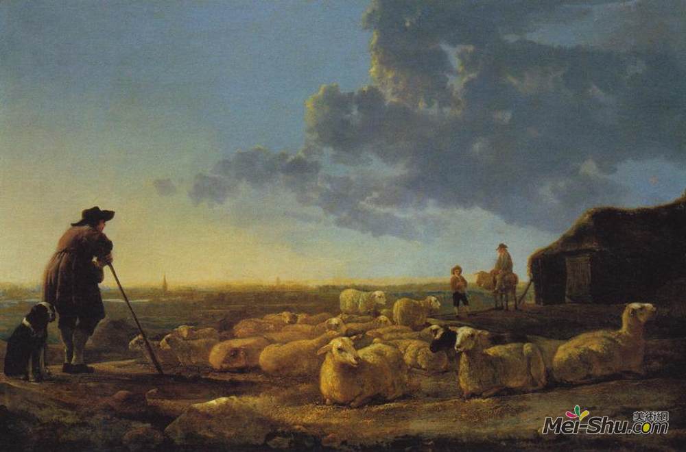 阿尔伯特·库普(Aelbert Cuyp)高清作品《牧场羊群》