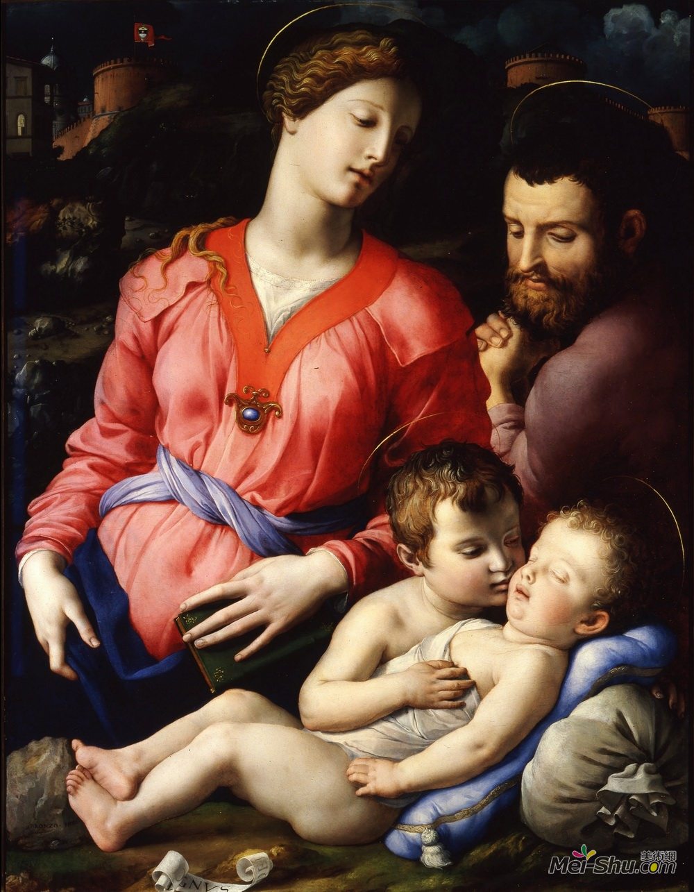 阿尼奥洛·布伦齐诺(Agnolo Bronzino)高清作品《潘西提基神圣家族》