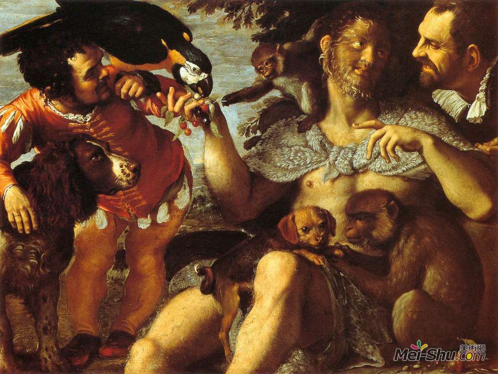 阿戈斯蒂诺·卡拉奇(Agostino Carracci)高清作品《Hairy Harry, Mad Peter and Tiny Amon》