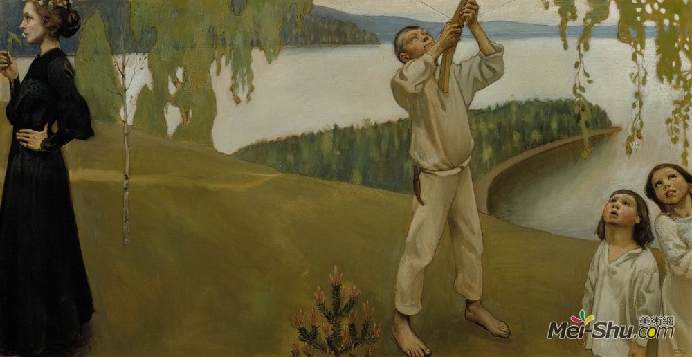 阿克塞利·加伦-卡勒拉(Akseli Gallen-Kallela)高清作品《春秋战国陵墓壁画研究》