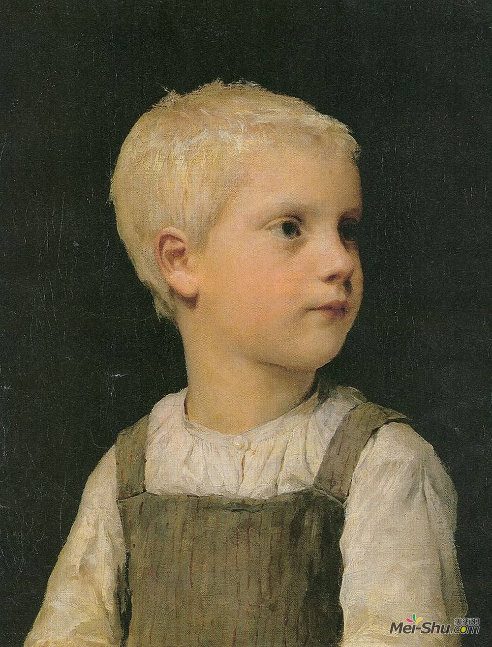 艾伯特安克尔(Albert Anker)高清作品《Bildnis eines Knaben (Walter Stucki?)》