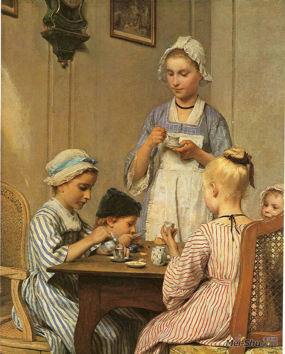 艾伯特安克尔(Albert Anker)高清作品《Kinderfr&ühst&ück》