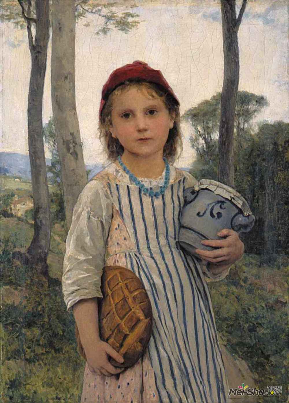 油画  21770 艾伯特安克尔 albert anker 作品名:小红帽 艺术家