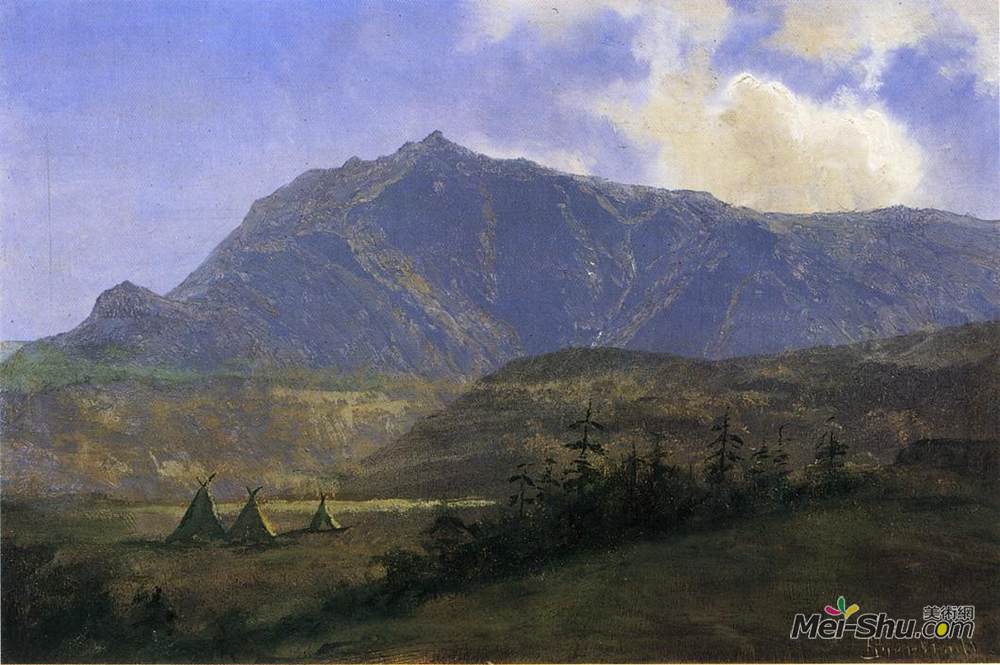 阿尔伯特·比尔施塔特(Albert Bierstadt)高清作品《印第安营地》