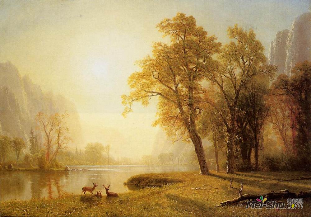 阿尔伯特·比尔施塔特(Albert Bierstadt)高清作品《国王河峡谷，加利福尼亚》