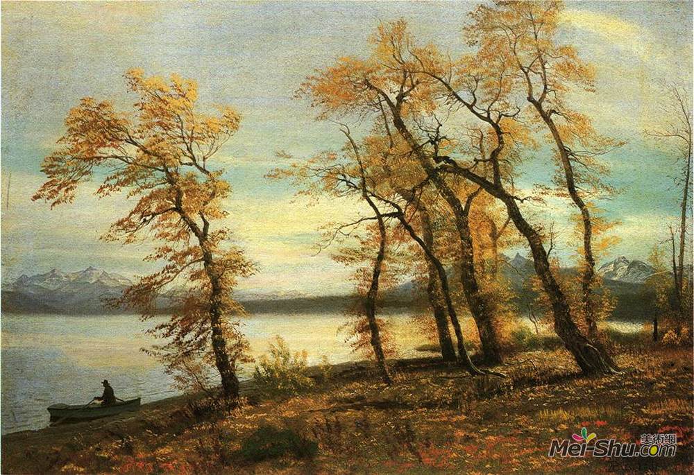阿尔伯特·比尔施塔特(Albert Bierstadt)高清作品《玛丽湖，加利福尼亚》