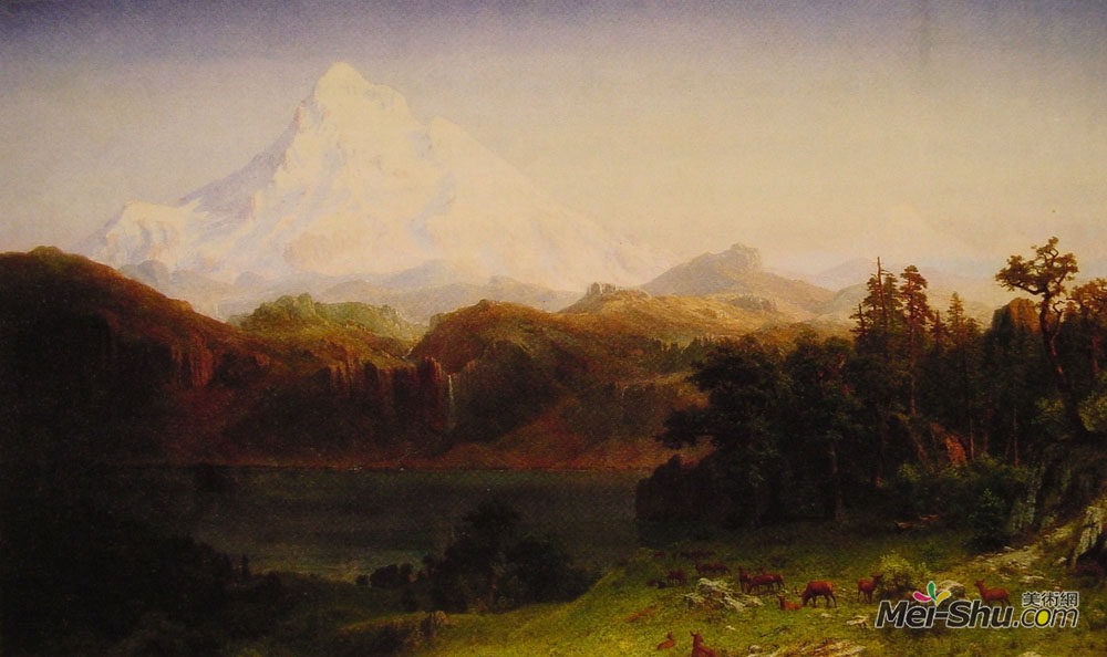 阿尔伯特·比尔施塔特(Albert Bierstadt)高清作品《俄勒冈胡德山》