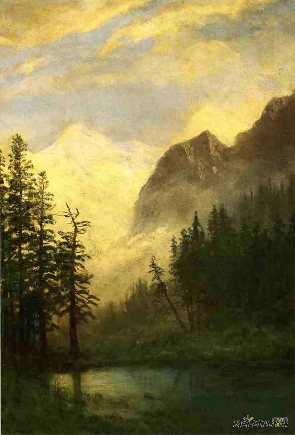 阿尔伯特·比尔施塔特(Albert Bierstadt)高清作品《山地景观》