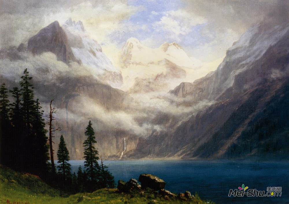 《山景》阿尔伯特·比尔施塔特(albert bierstadt)高清作品欣赏