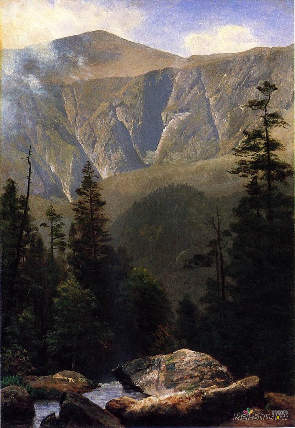 阿尔伯特·比尔施塔特(Albert Bierstadt)高清作品《山地景观》