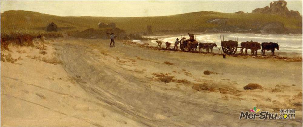 阿尔伯特·比尔施塔特(Albert Bierstadt)高清作品《海藻收获》