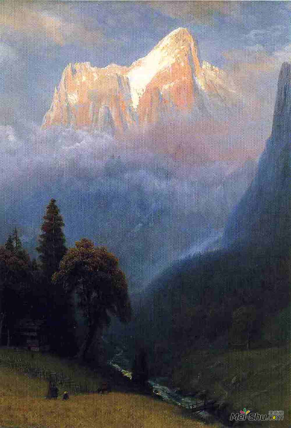 阿尔伯特·比尔施塔特(Albert Bierstadt)高清作品《阿尔卑斯山风暴》