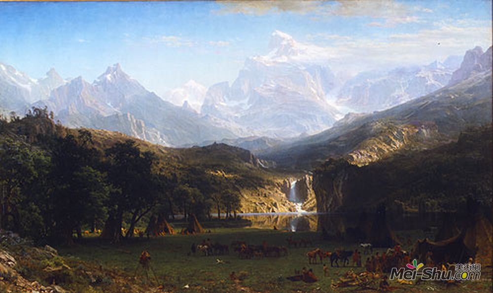 阿尔伯特·比尔施塔特(Albert Bierstadt)高清作品《落基山脉兰德峰》