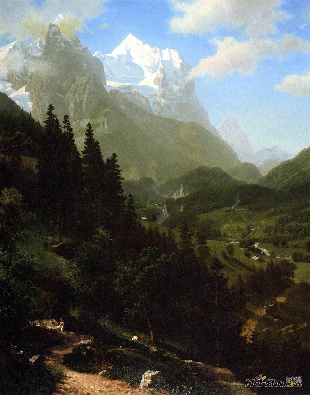 阿尔伯特·比尔施塔特(Albert Bierstadt)高清作品《润湿角》