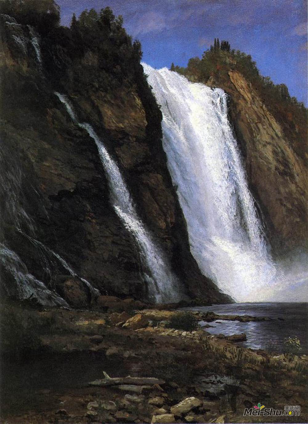 阿尔伯特·比尔施塔特(Albert Bierstadt)高清作品《瀑布》