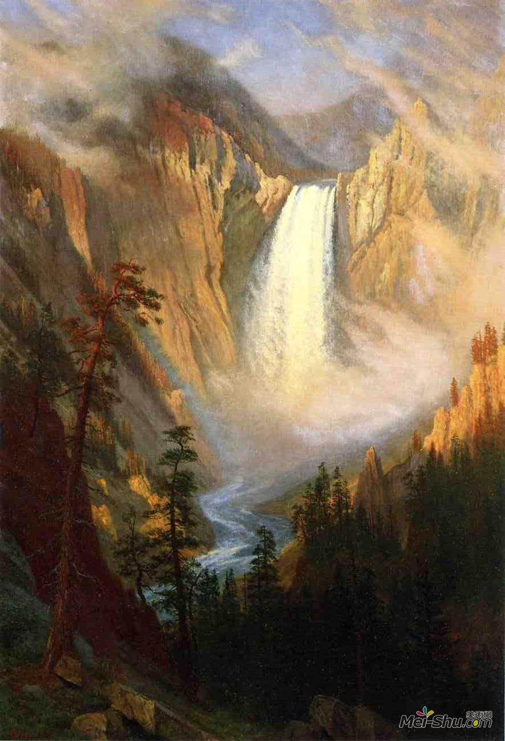 阿尔伯特·比尔施塔特(Albert Bierstadt)高清作品《黄石瀑布》