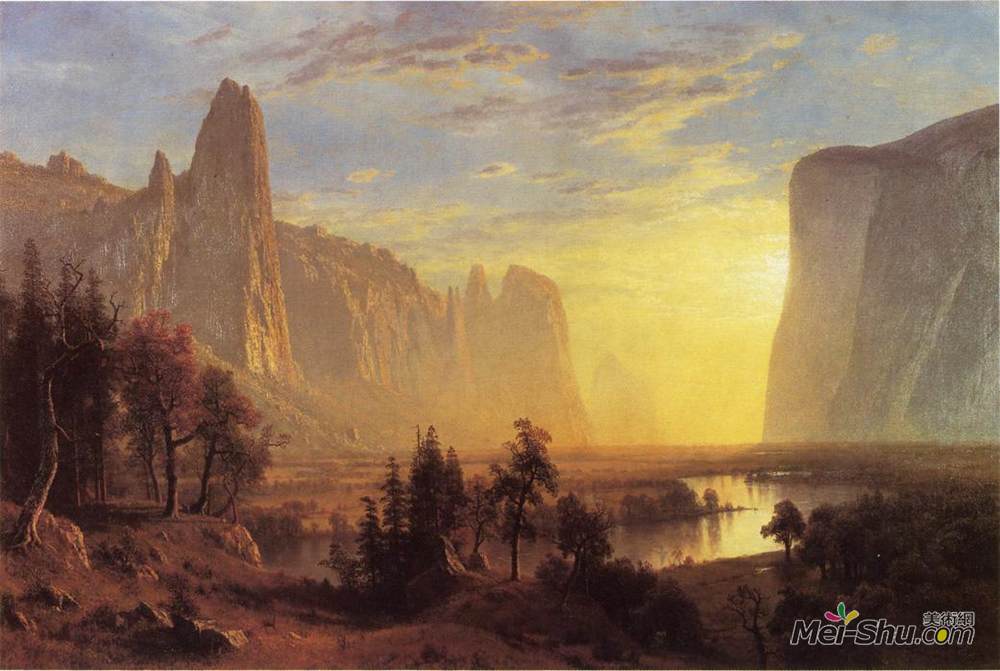 阿尔伯特·比尔施塔特(Albert Bierstadt)高清作品《黄石公园优诗美地国家公园谷》