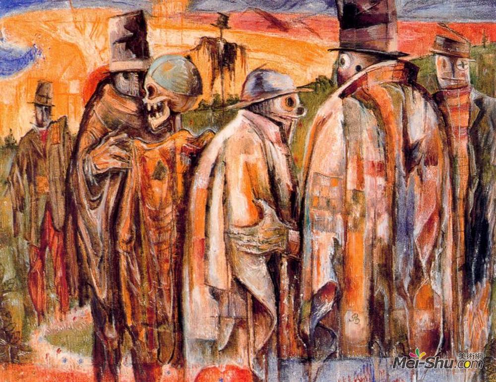 阿尔博特·布洛奇(Albert Bloch)高清作品《会议》