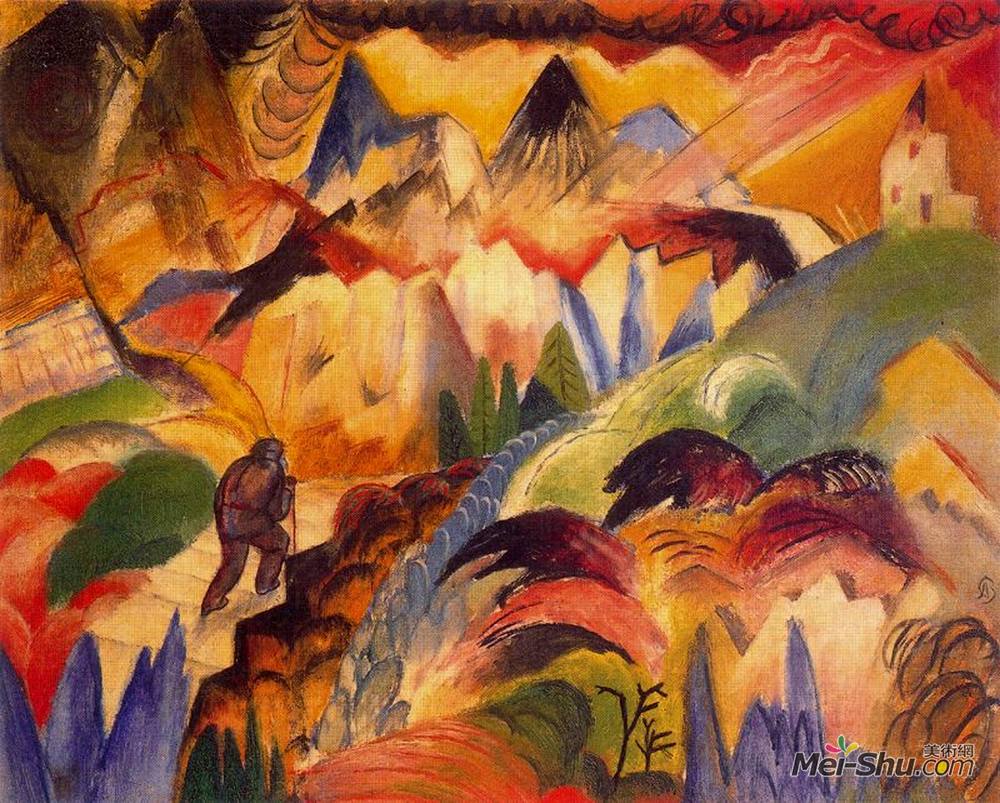阿尔博特·布洛奇(Albert Bloch)高清作品《山》