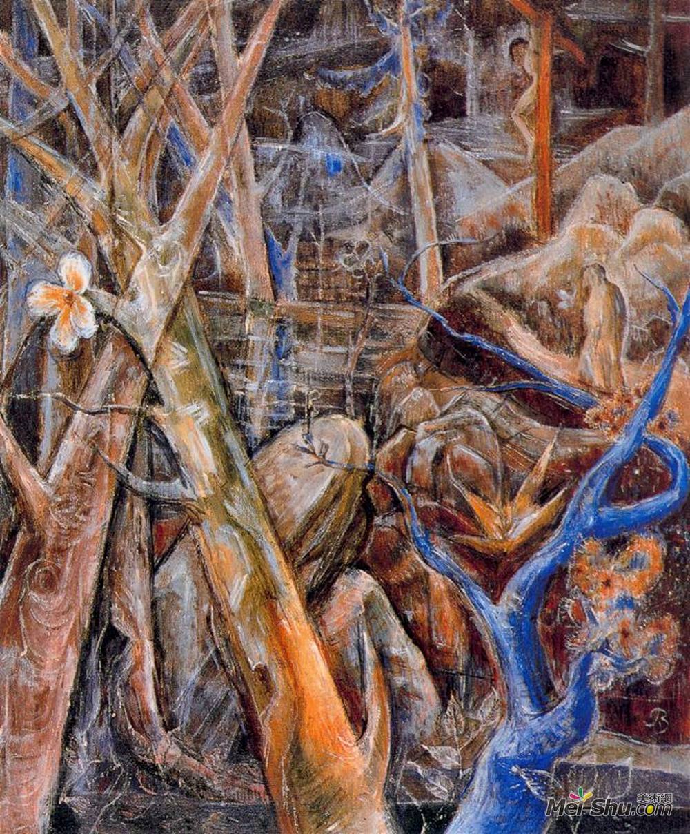 阿尔博特·布洛奇(Albert Bloch)高清作品《蓝树枝》