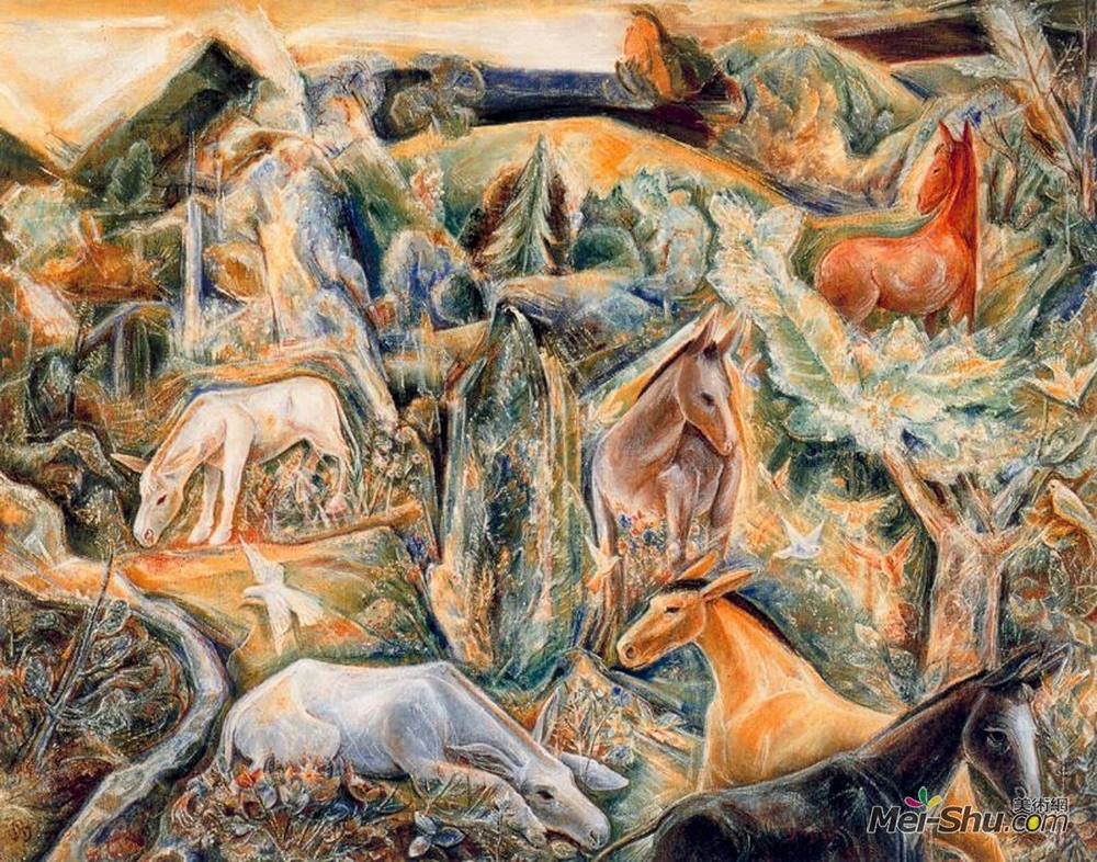 阿尔博特·布洛奇(Albert Bloch)高清作品《阿斯花园二》