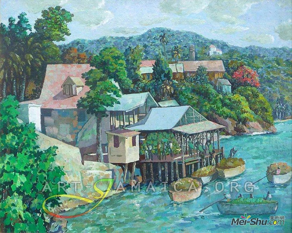 艾伯特·哈(Albert Huie)高清作品《渔民踩高跷的房子》