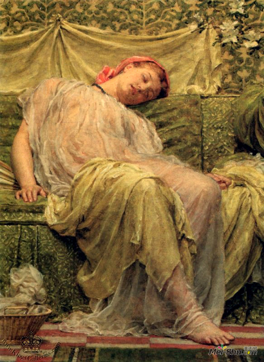 阿尔伯特·约瑟夫·摩尔(Albert Joseph Moore)高清作品《工作篮》