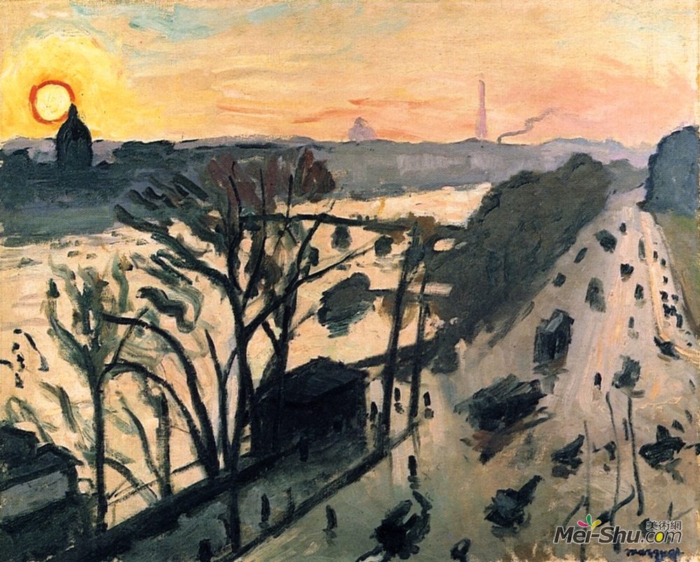 阿尔贝·马尔凯(Albert Marquet)高清作品《卢浮宫堤防》