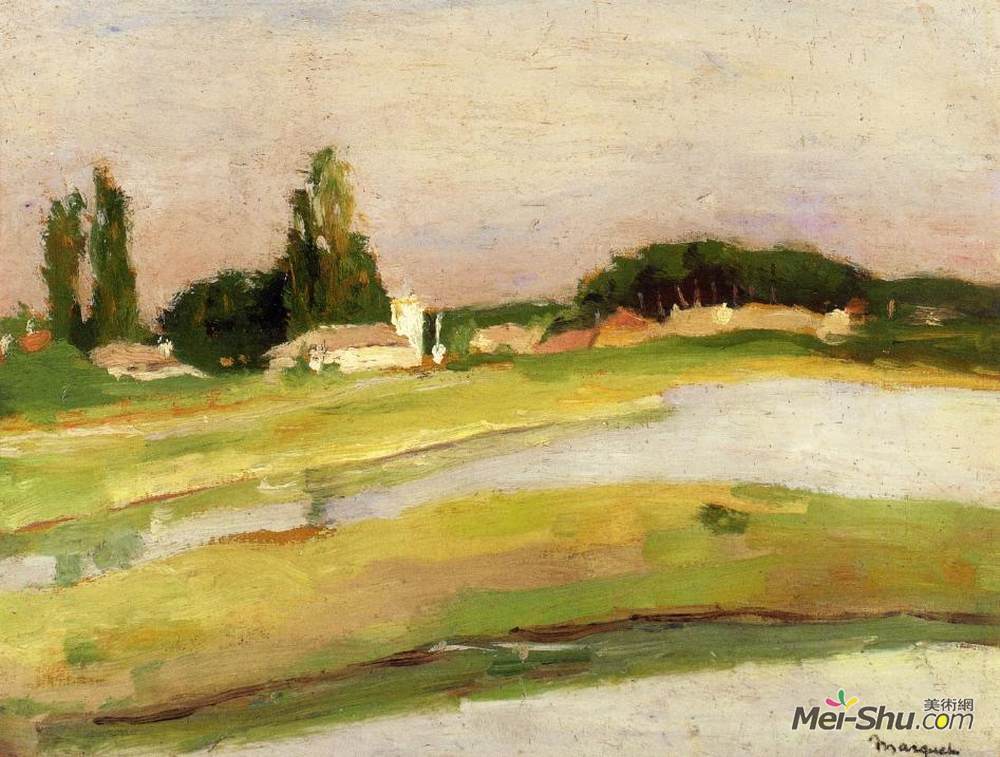 阿尔贝·马尔凯(Albert Marquet)高清作品《孚日山脉村》