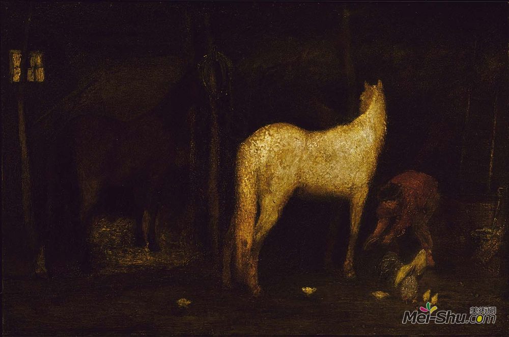 阿尔伯特·平克汉姆·赖德尔(Albert Pinkham Ryder)高清作品《在稳定中》