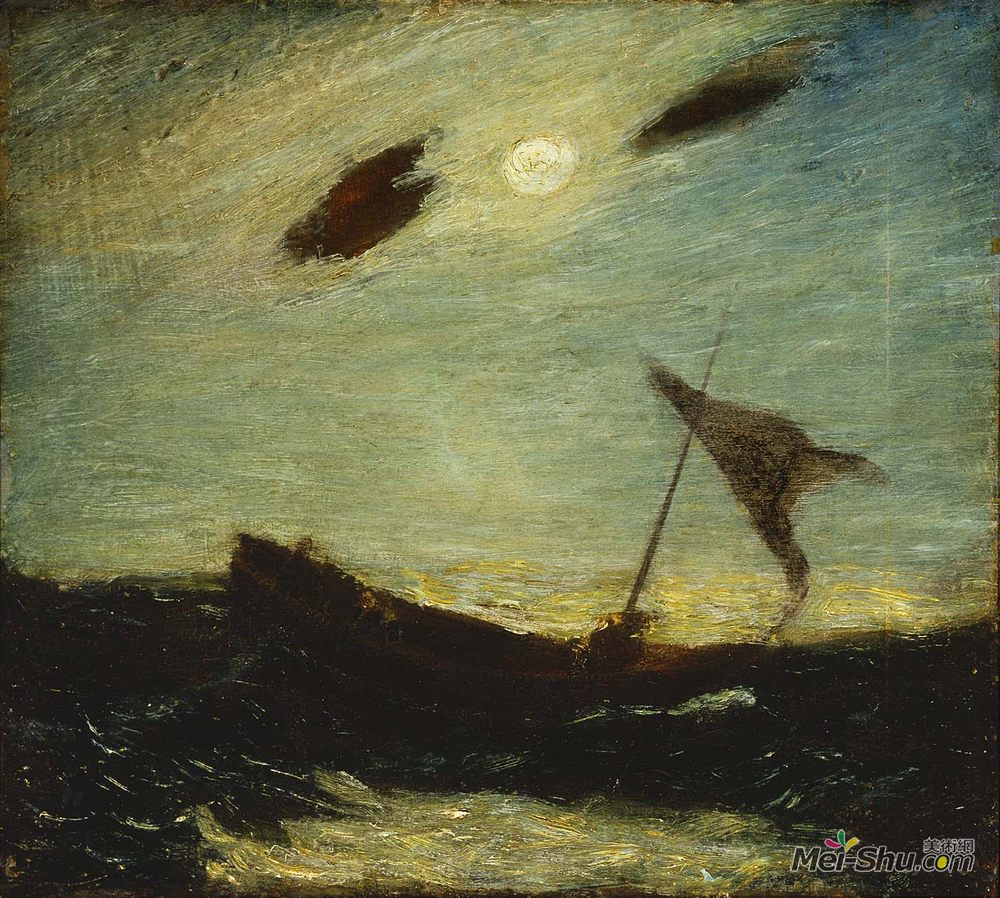 阿尔伯特·平克汉姆·赖德尔(Albert Pinkham Ryder)高清作品《月光》