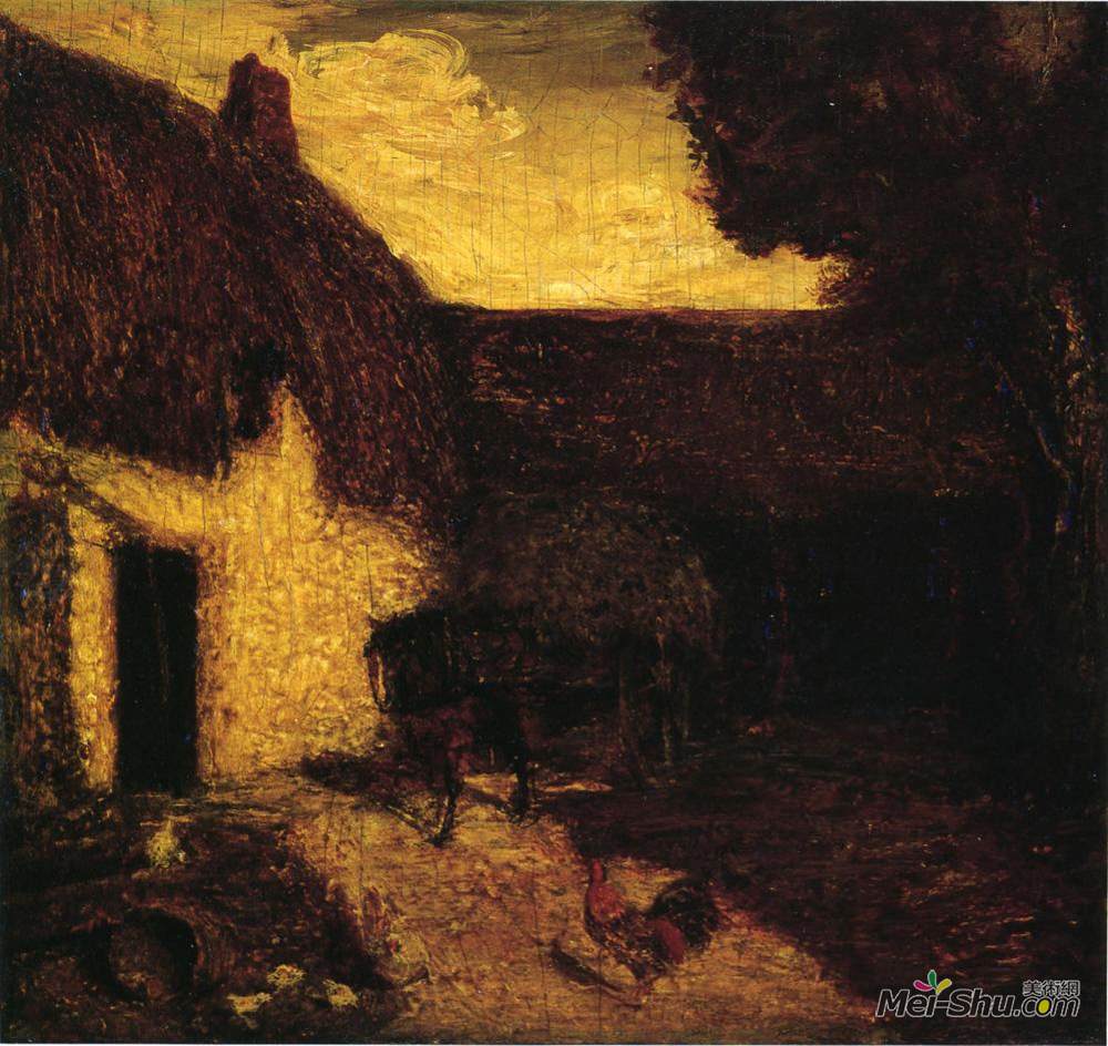 阿尔伯特·平克汉姆·赖德尔(Albert Pinkham Ryder)高清作品《疯狂农庄》