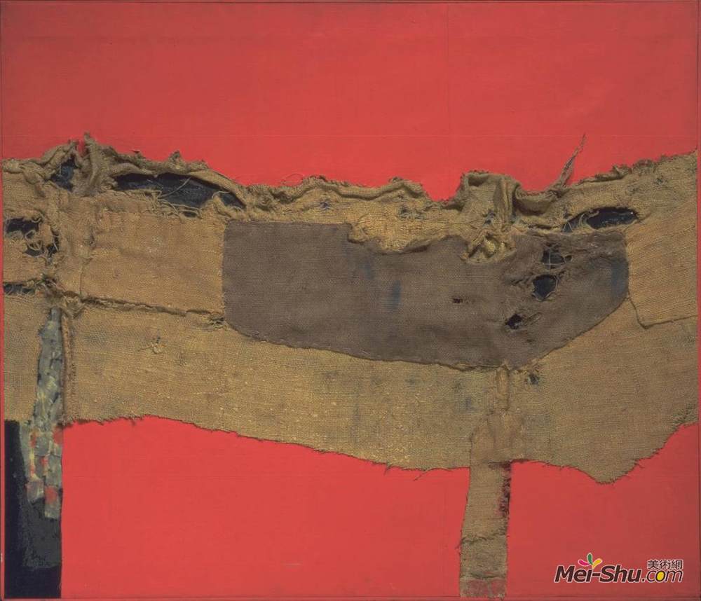 阿尔贝托·布里(Alberto Burri)高清作品《剥红》