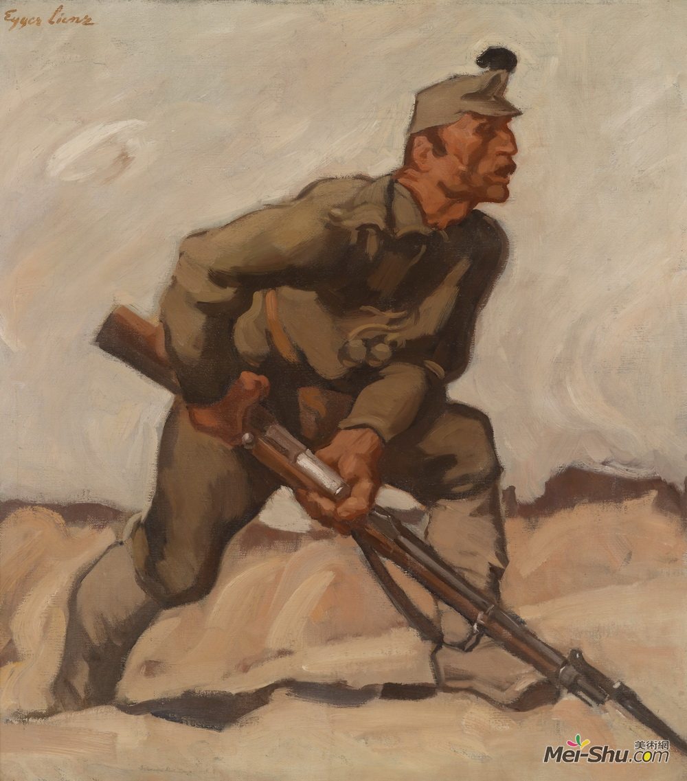 阿尔宾·艾格-利恩茨(Albin Egger-Lienz)高清作品《Kaisersch&ütze (dolomitenwacht)》