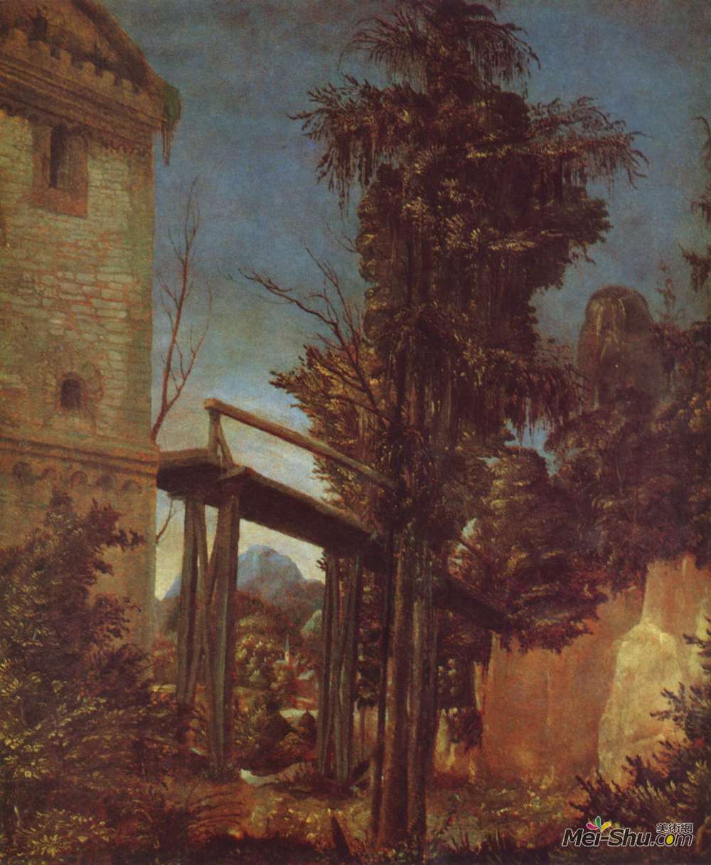 阿尔布雷希·阿尔特多费尔(Albrecht Altdorfer)高清作品《人行道景观》