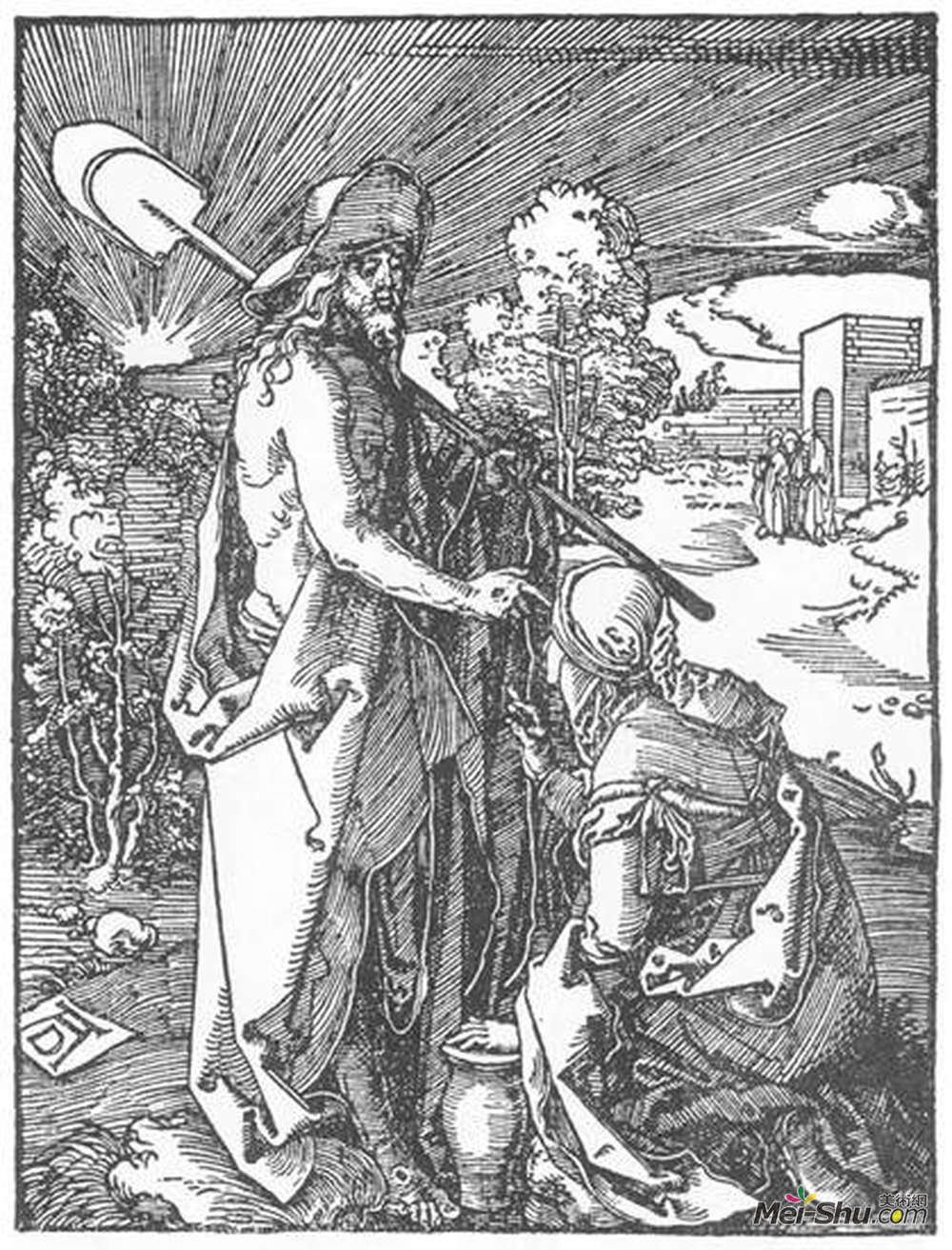 阿尔布雷希特·丢勒(Albrecht Durer)高清作品《基督出现在抹大拉的马利亚身上》