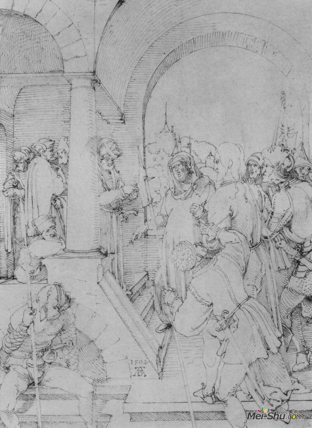 阿尔布雷希特·丢勒(Albrecht Durer)高清作品《彼拉多前的基督》