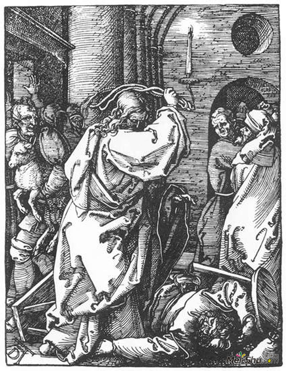 阿尔布雷希特·丢勒(Albrecht Durer)高清作品《基督驱使商人离开庙宇》