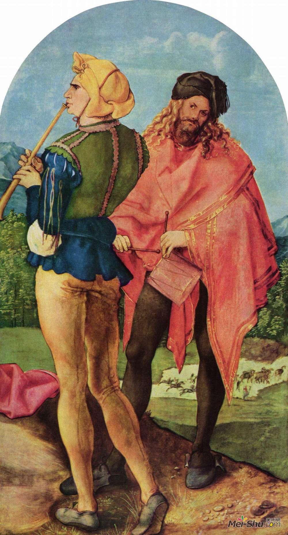 阿尔布雷希特·丢勒(Albrecht Durer)高清作品《鼓手和吹笛手》