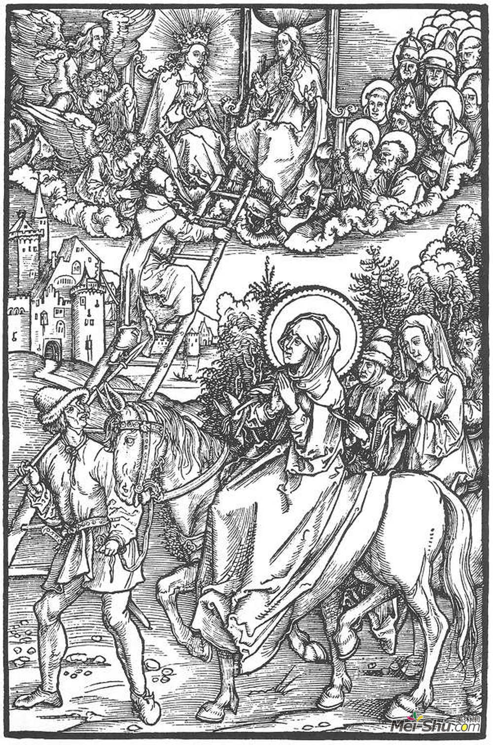 阿尔布雷希特·丢勒(Albrecht Durer)高清作品《启示插图圣布里奇特：》