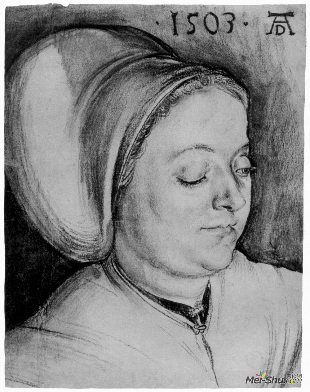 阿尔布雷希特·丢勒(Albrecht Durer)高清作品《Portrait of a Woman (Creszentia Pirckheimer)》